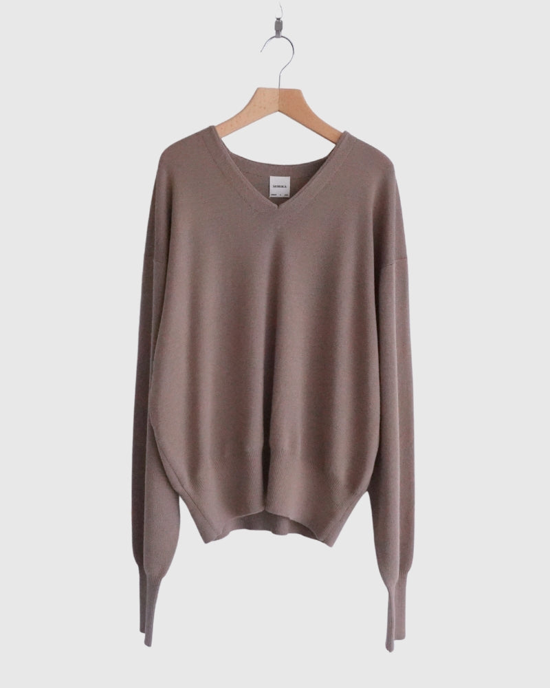 Deep V-Neck Sweater in Mocha