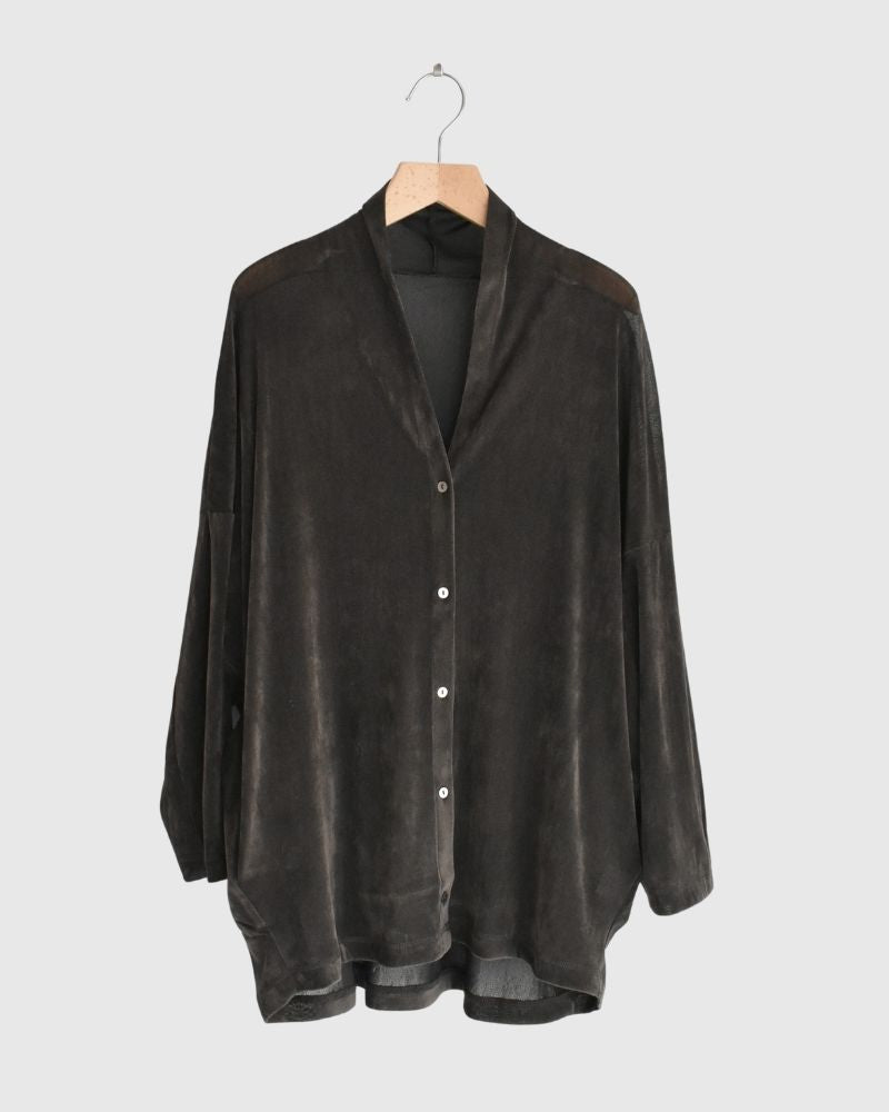 TULLE FLOCKY Cardigan in DarkBrown