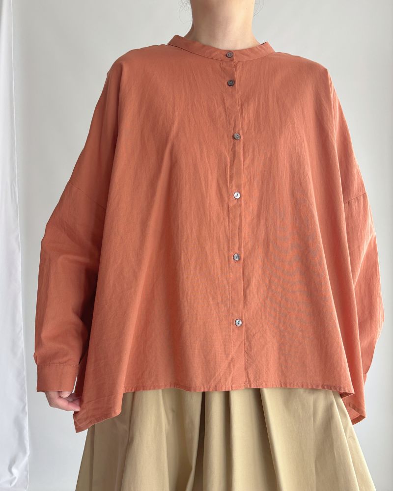 Wide back gathered blouse 'WIYAM' in Teracotta