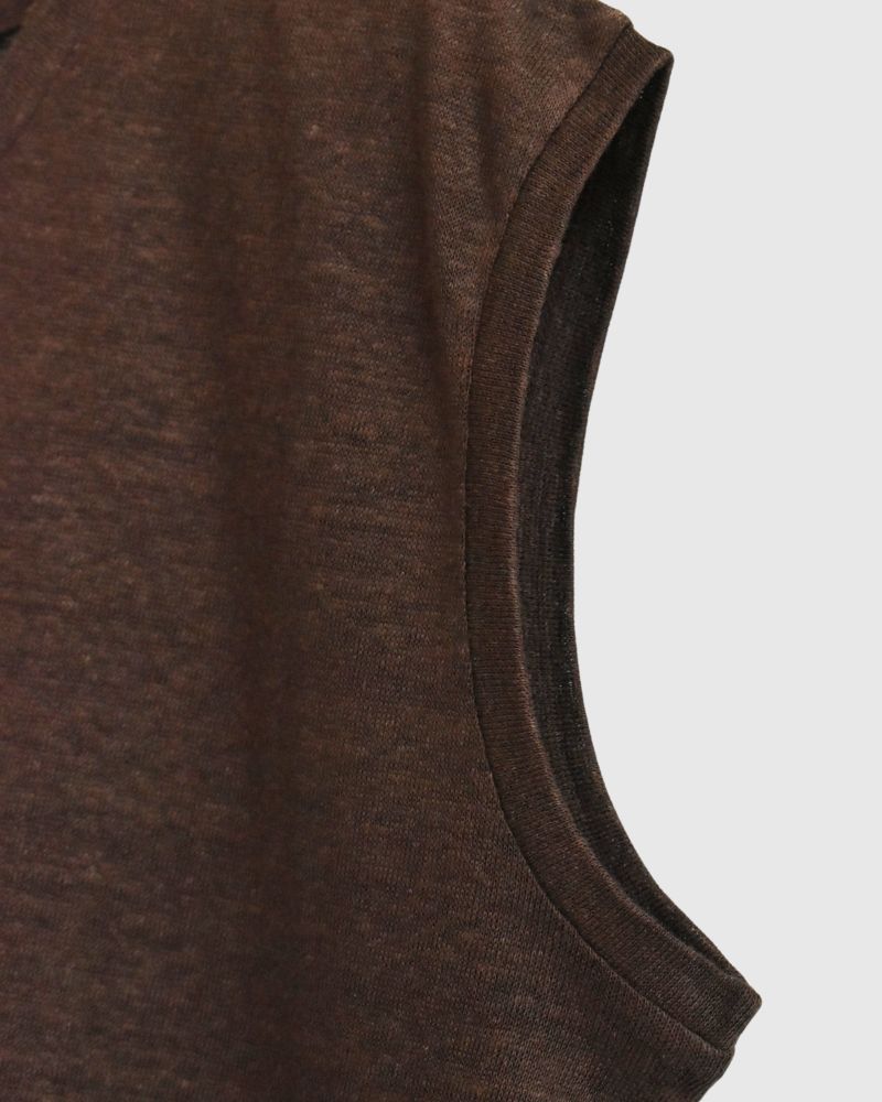 Linen Tank Top in Brown