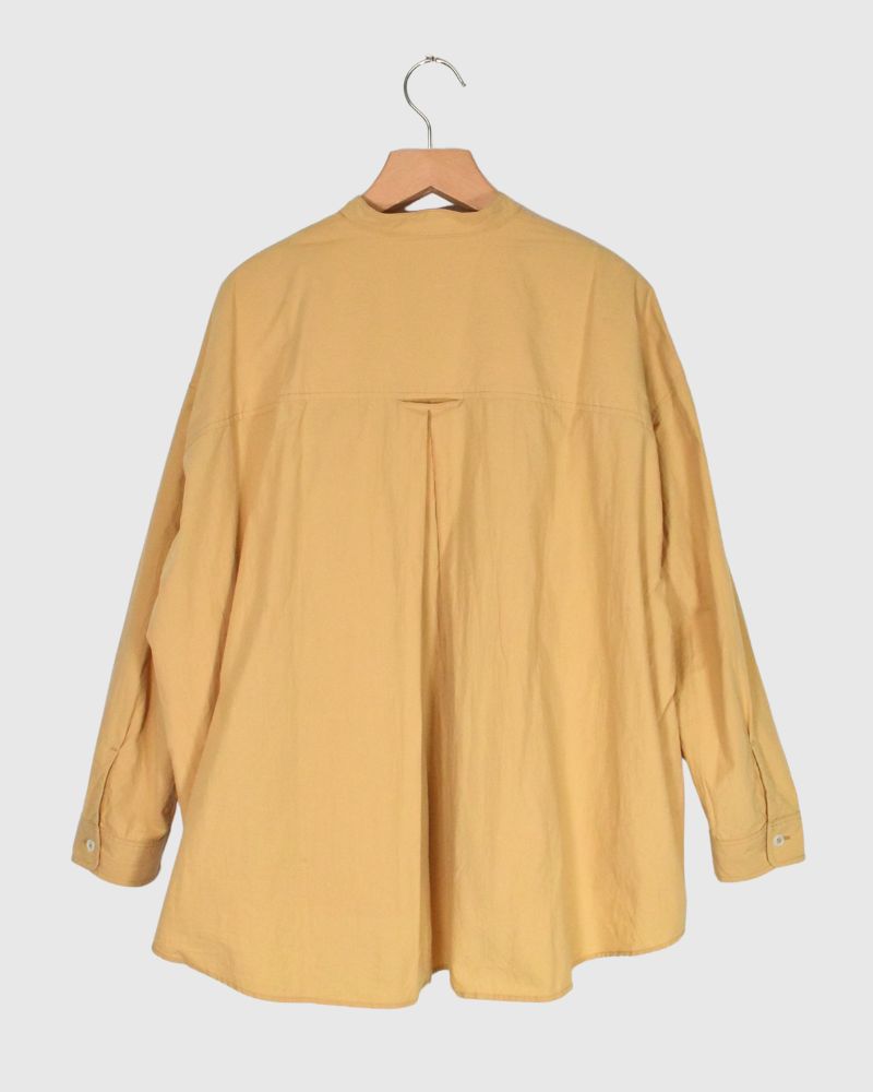 BAND COLLAR BIG SHIRT in Mustard