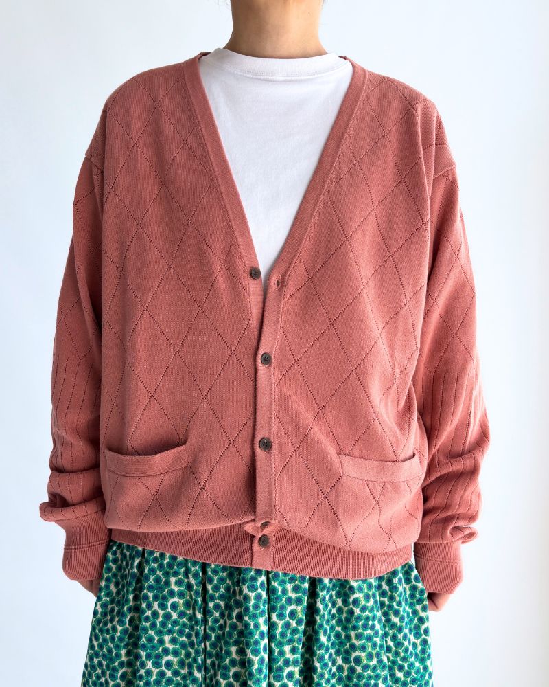 Openwork knit cardigan 'EMILY' in SmokePink