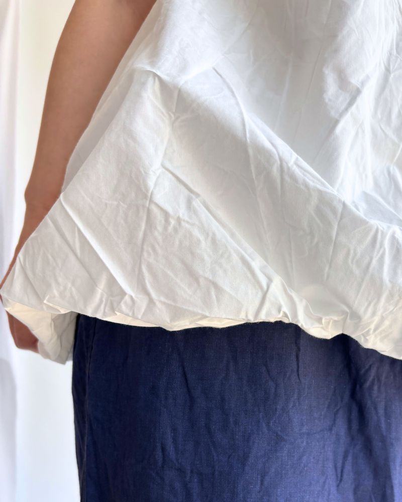 Cotton Balloon Tunic in White
