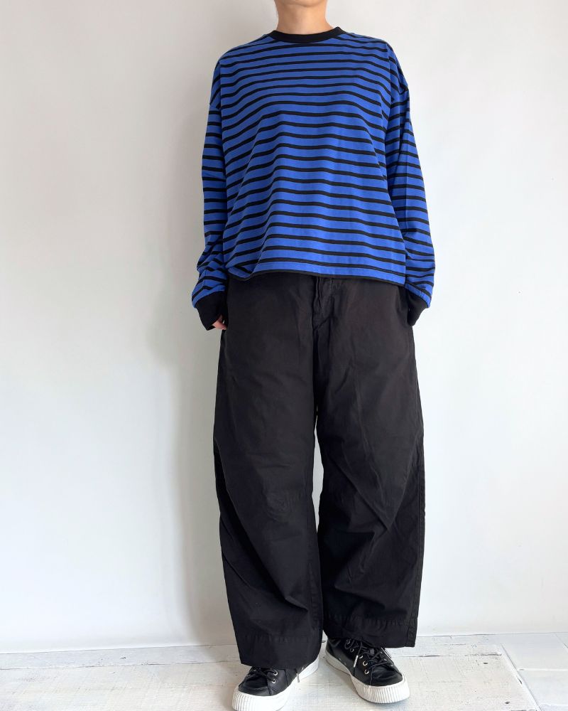 Taco Cotton Striped Long Sleeve T-Shirt Royal in Navy/Black