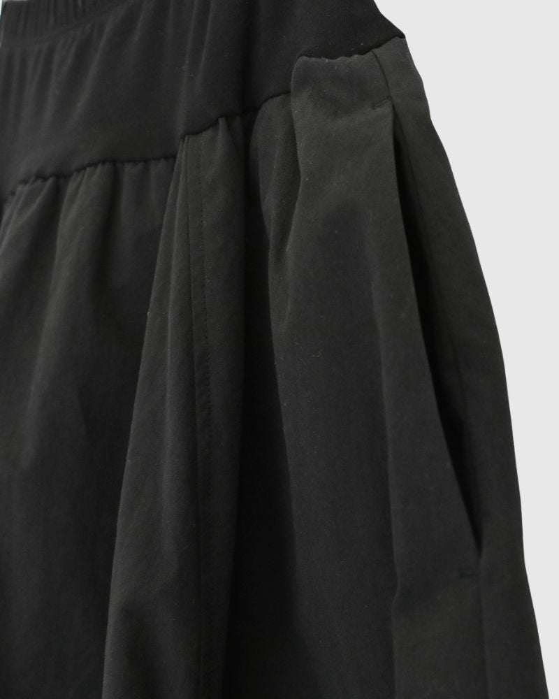 Rib Barrel Skirt in Black