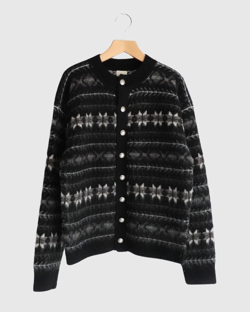 Nordic Knit Cardigan in Black