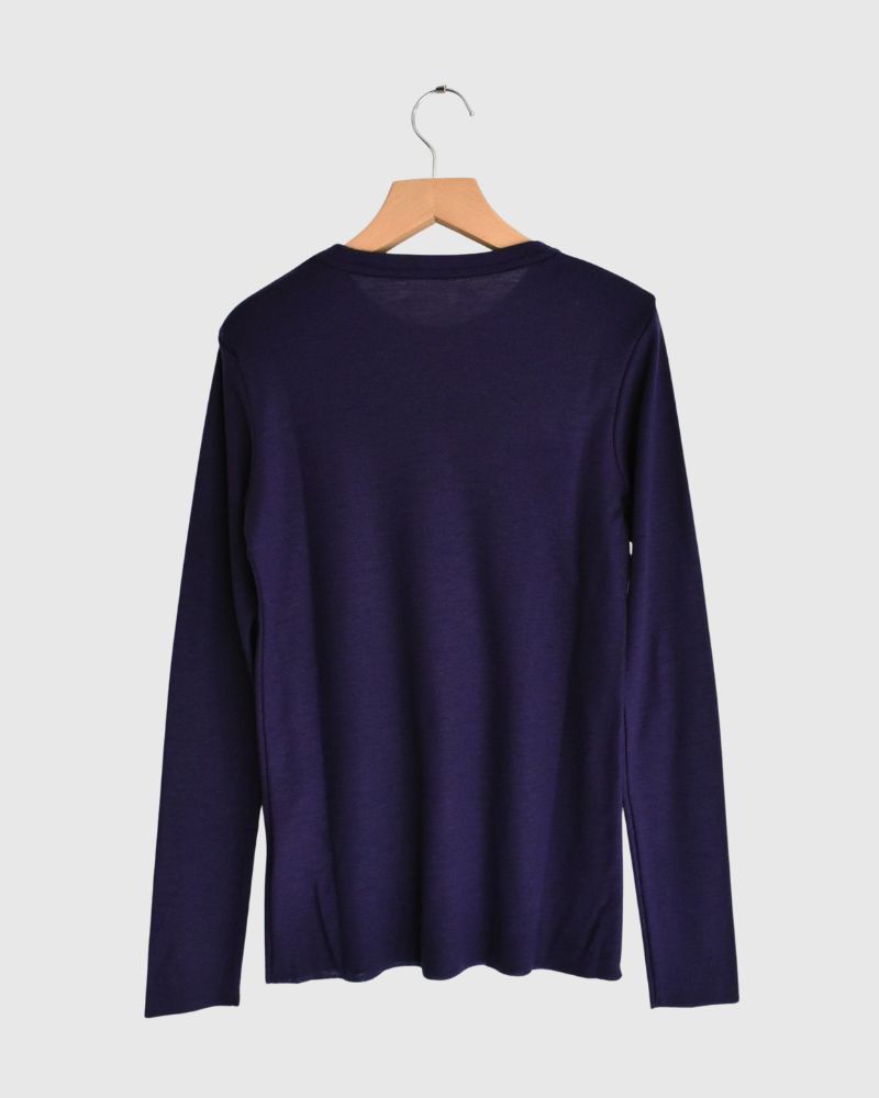 Crew neck slim fit (wool) in Purple