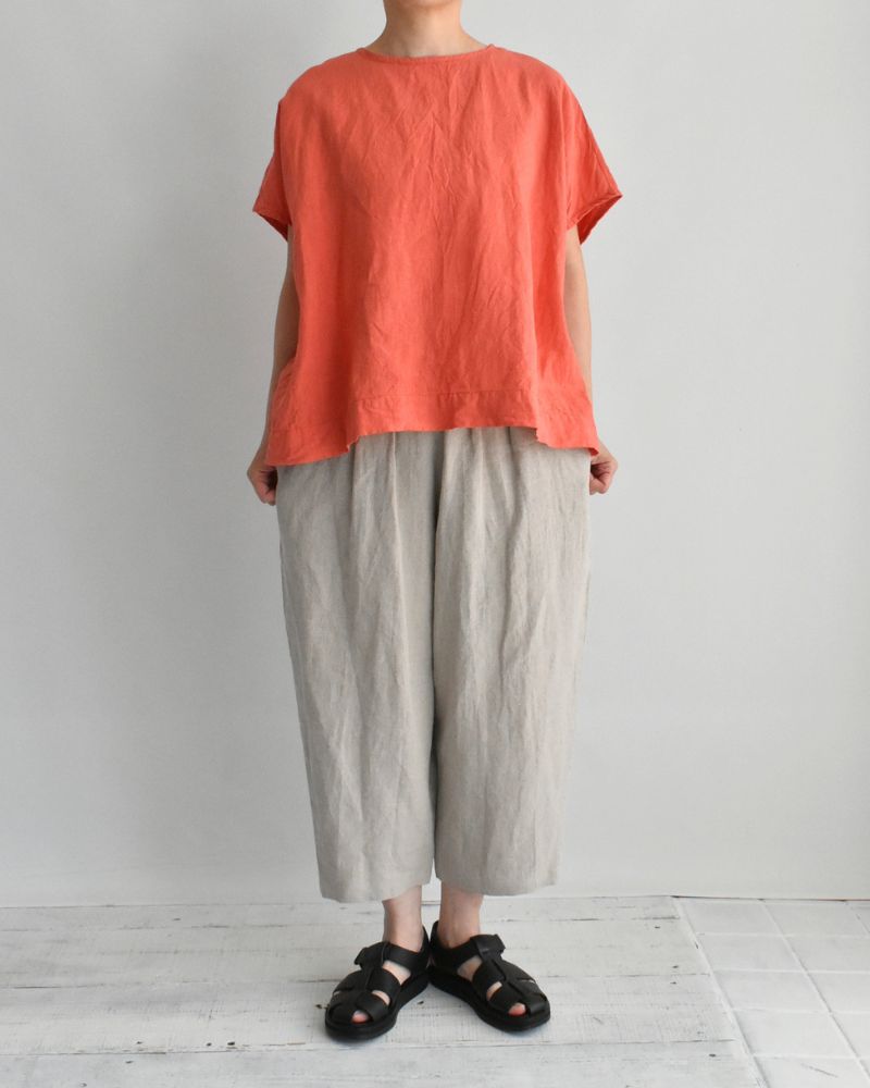 French Linen Pullover in Orange