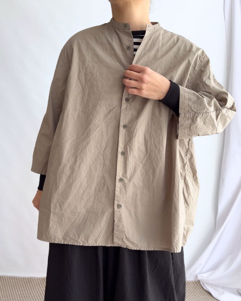 Gathered blouse in KhakiBeige