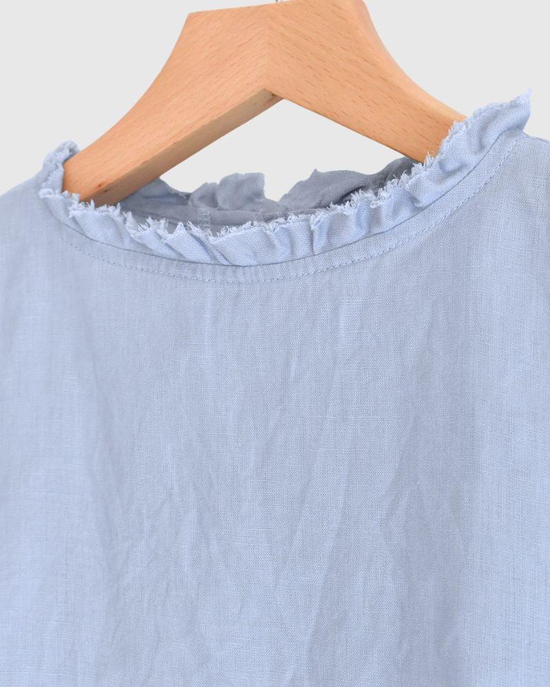 Tiny Frill Blouse in Blue