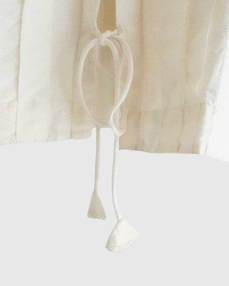 Airy Pintuck Lace Blouse in OffWhite