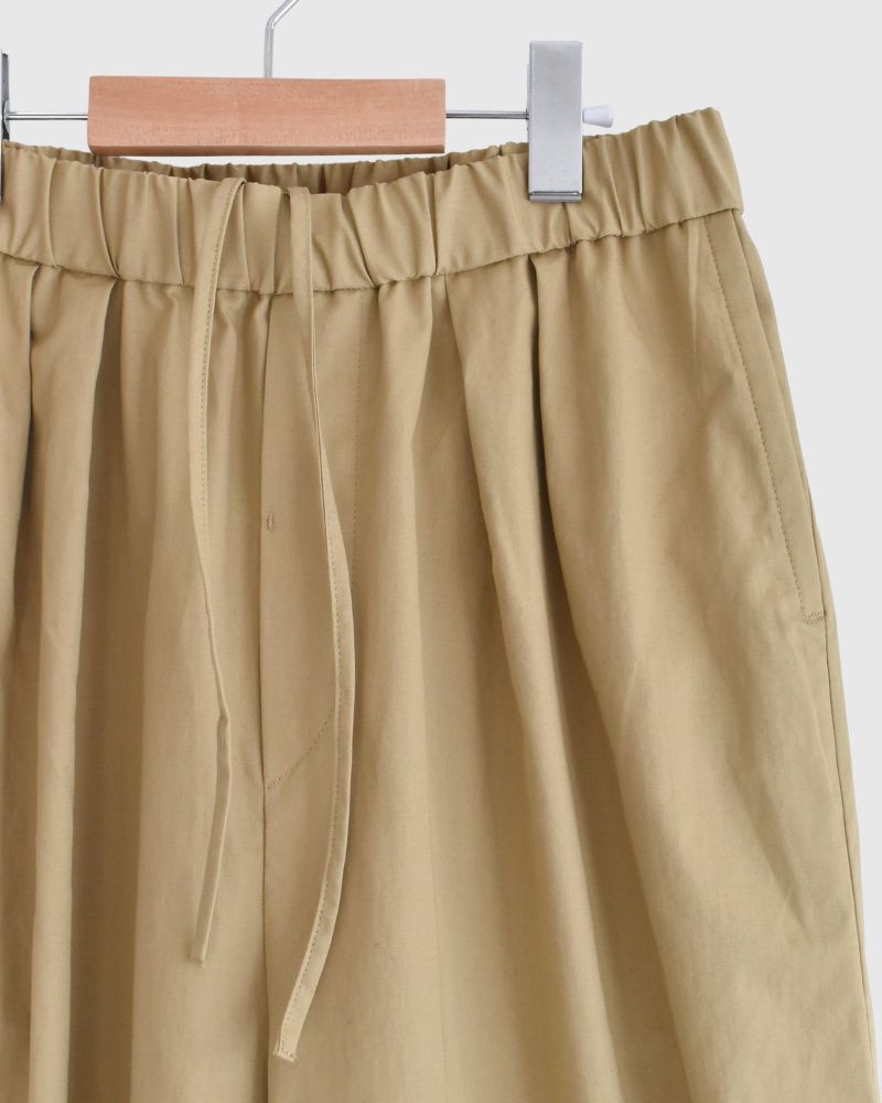 COTTON/LINEN DYED WEATHER 2TUCK WIDE EASY PANTS in Beige