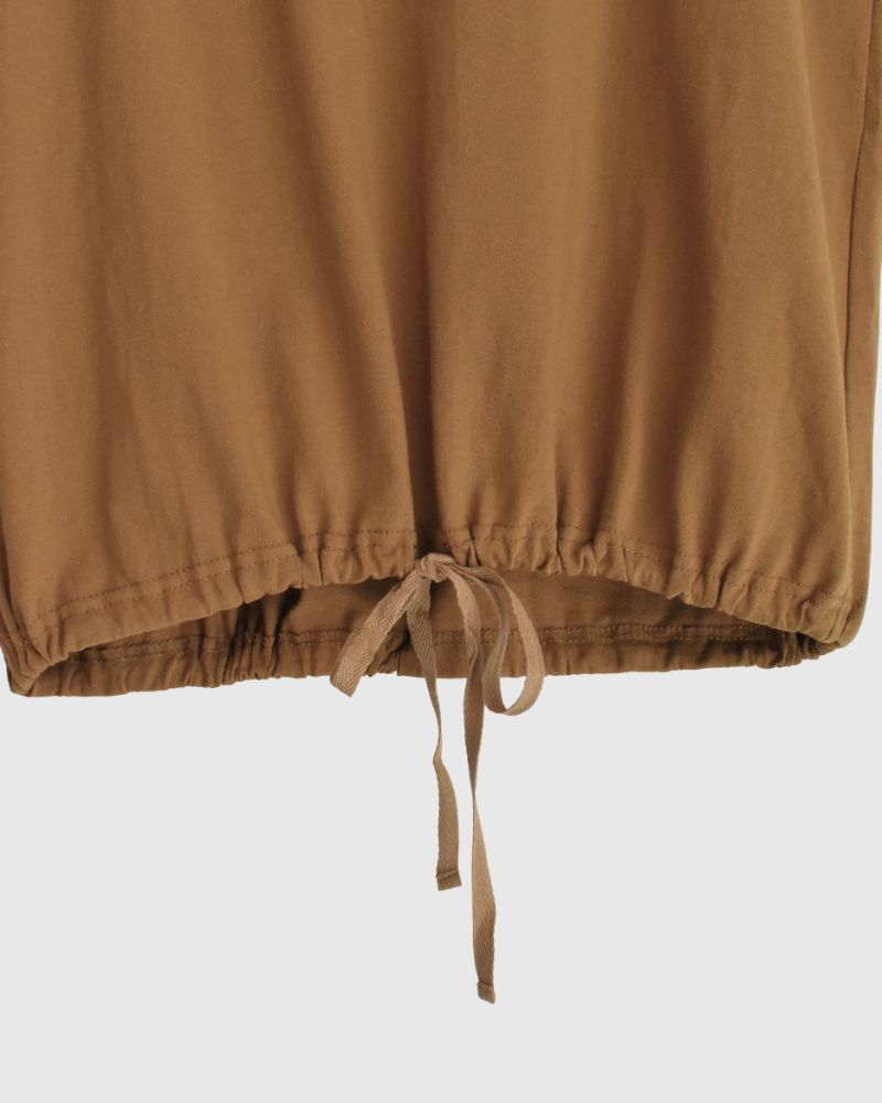 Sleeveless Drawstring T-shirt DarkCamel