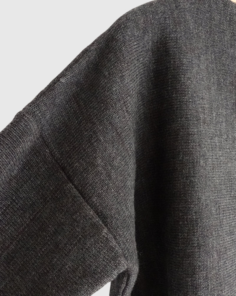 Bottleneck Boiled Wool Knit in Brown