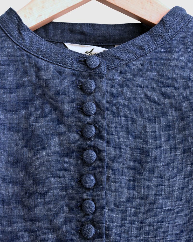 Indigo linen dress in Indigo