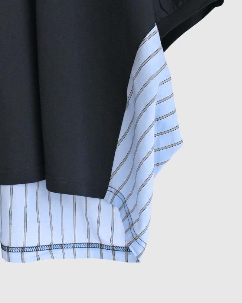 Design combination top 'SALOW' in Navy/Blue