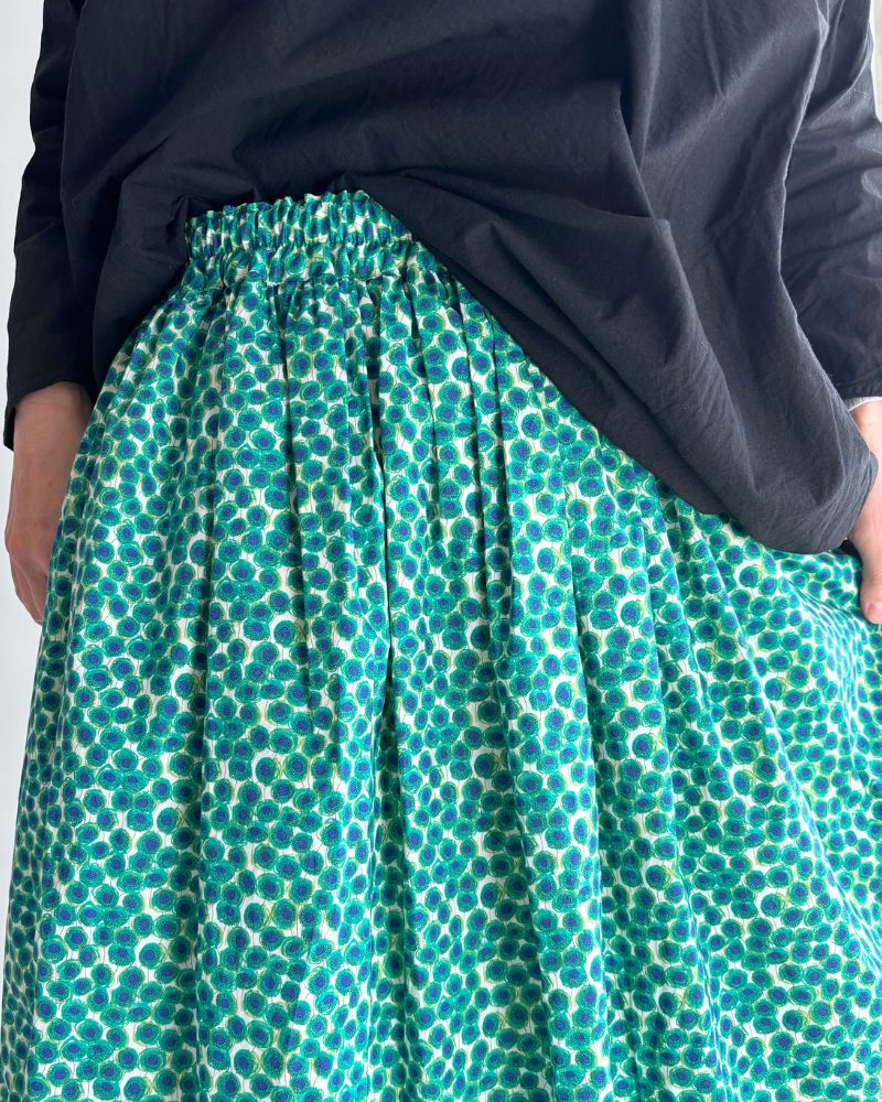 LIBERTY Print Skirt in GreenFlower