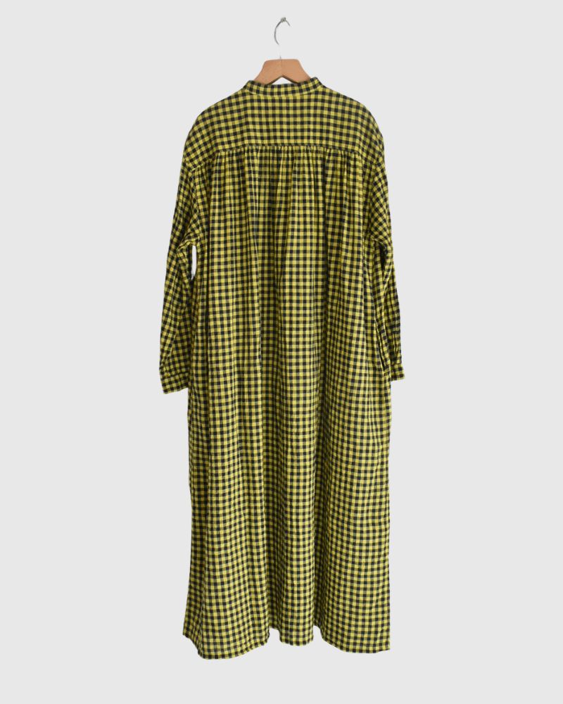 Gingham Check Dress in Yellow