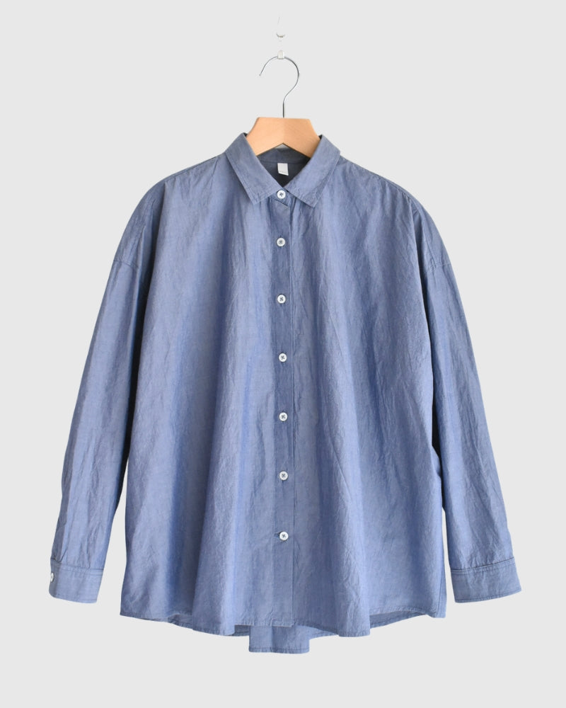 Regular Collar Big Shirt in Blue