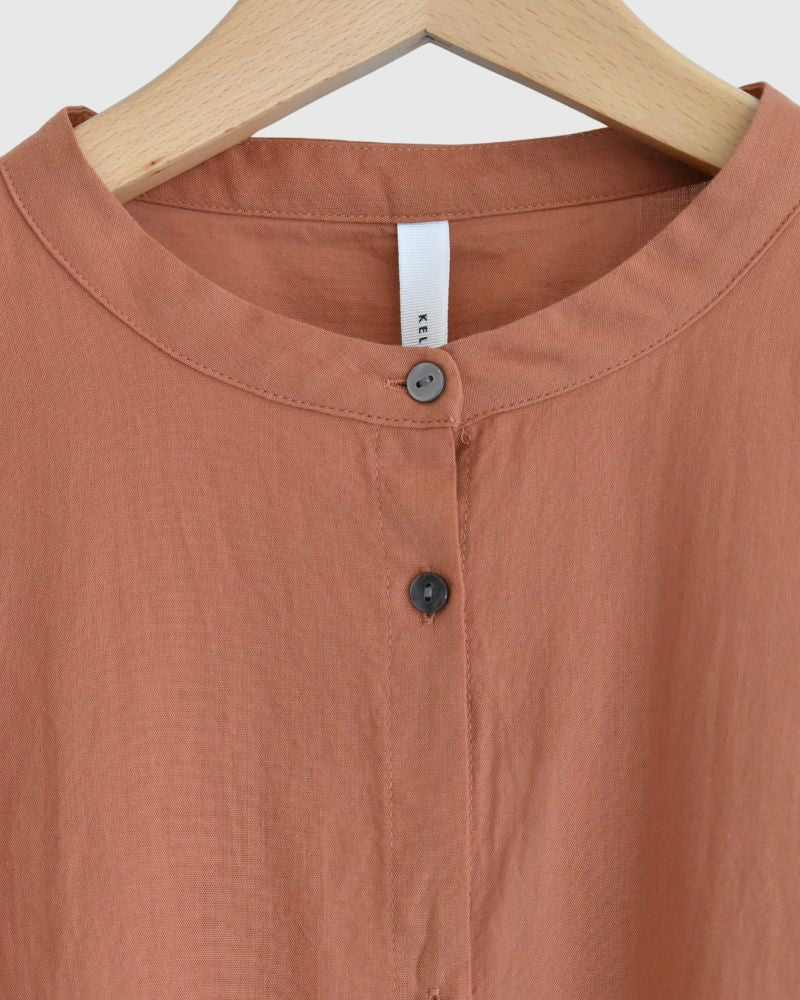 Wide back gathered blouse 'WIYAM' in Teracotta