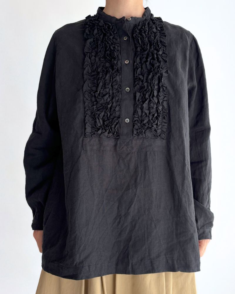 French Linen Shirt in Black