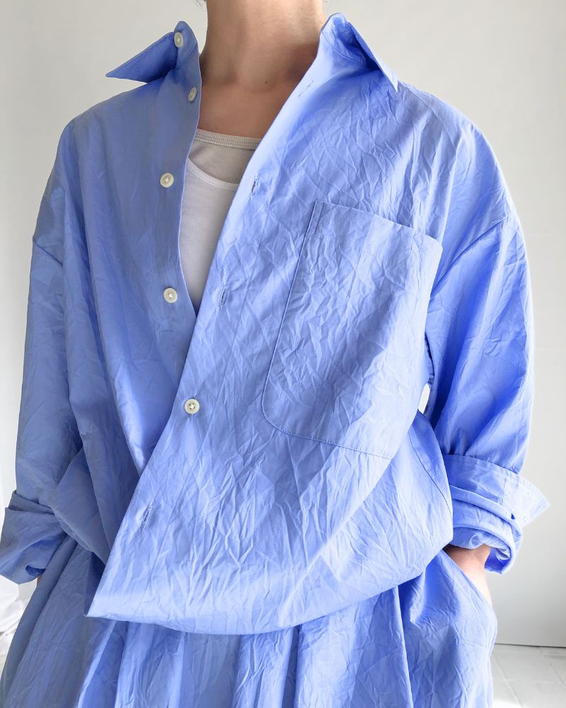 CLEA-CC 2-Way Regular Collar Shirt in Sax