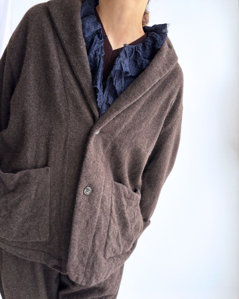 Wool tailored jacket in Brown