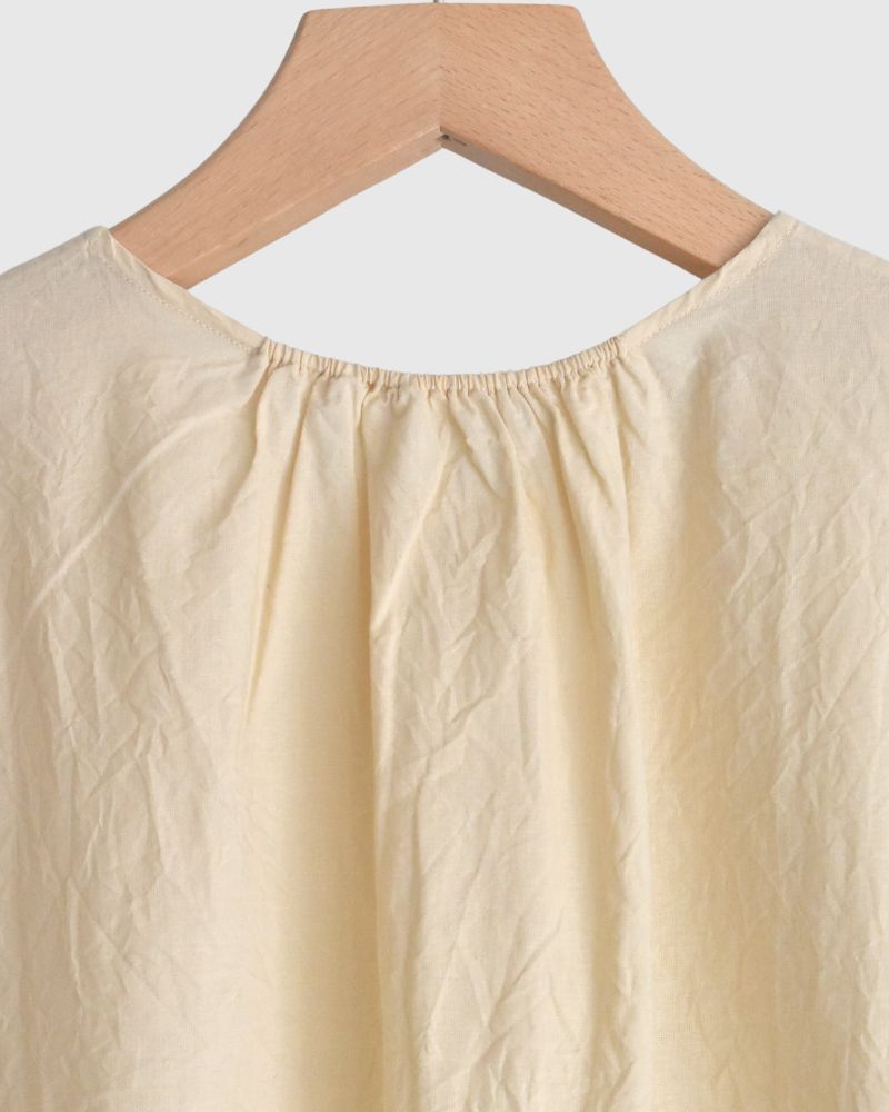 Inner Back Gathered Sleeveless Top in Ivory