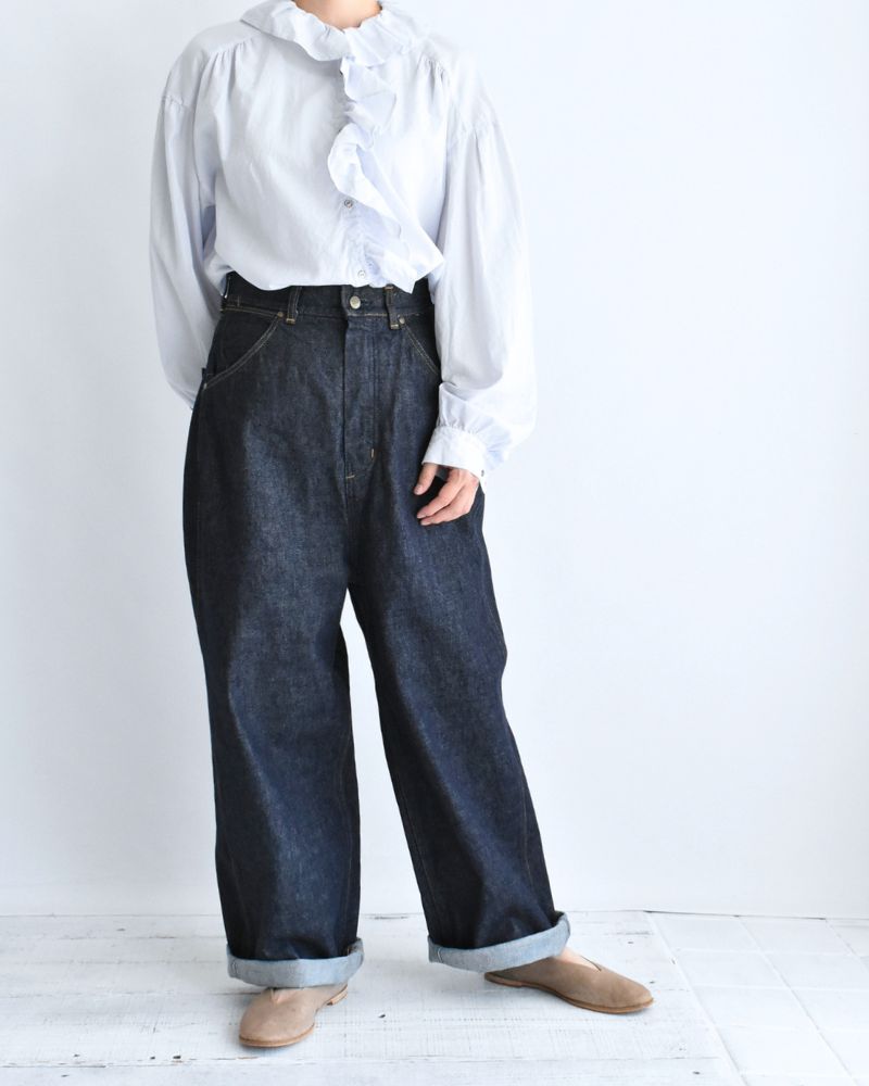 13oz Uneven Yarn Buggy Denim Pants in OneWash