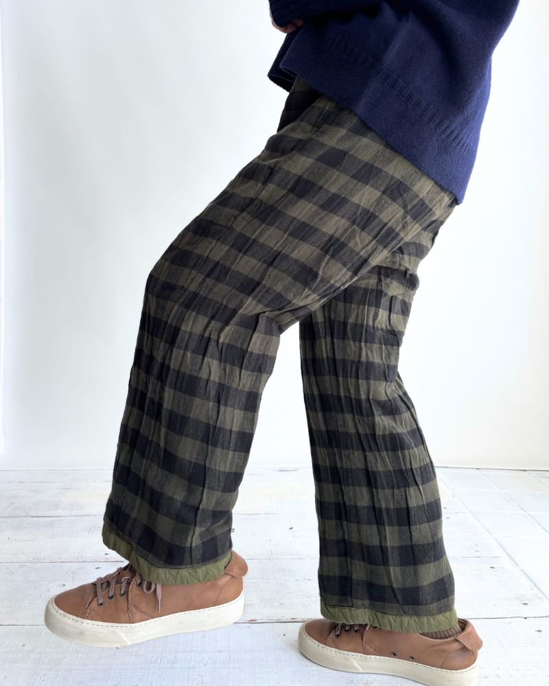 40s ORGANIC POPLIN (OVERDYE) EASY PANTS in ArrasGreen