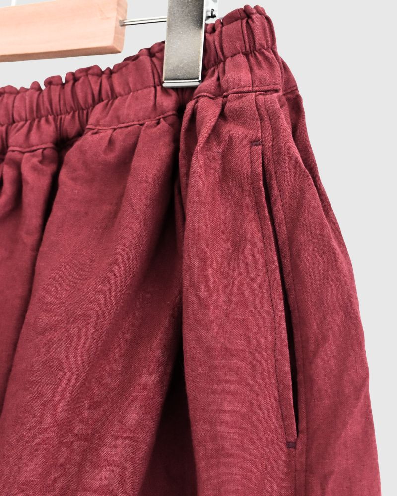 Color Linen Skirt in Red