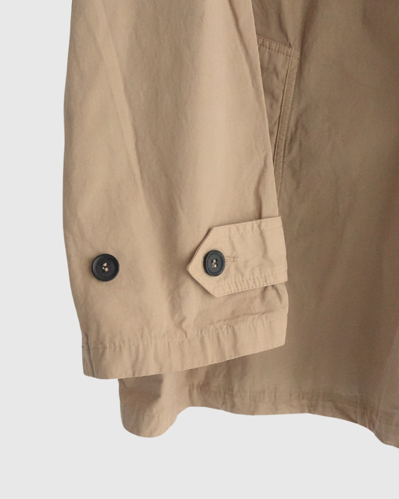 Balmacaan Short Coat in GrayKhaki