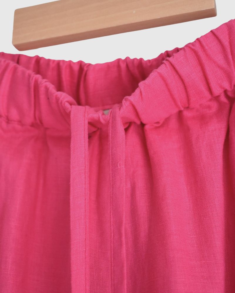 Colored Linen Pants in Pink