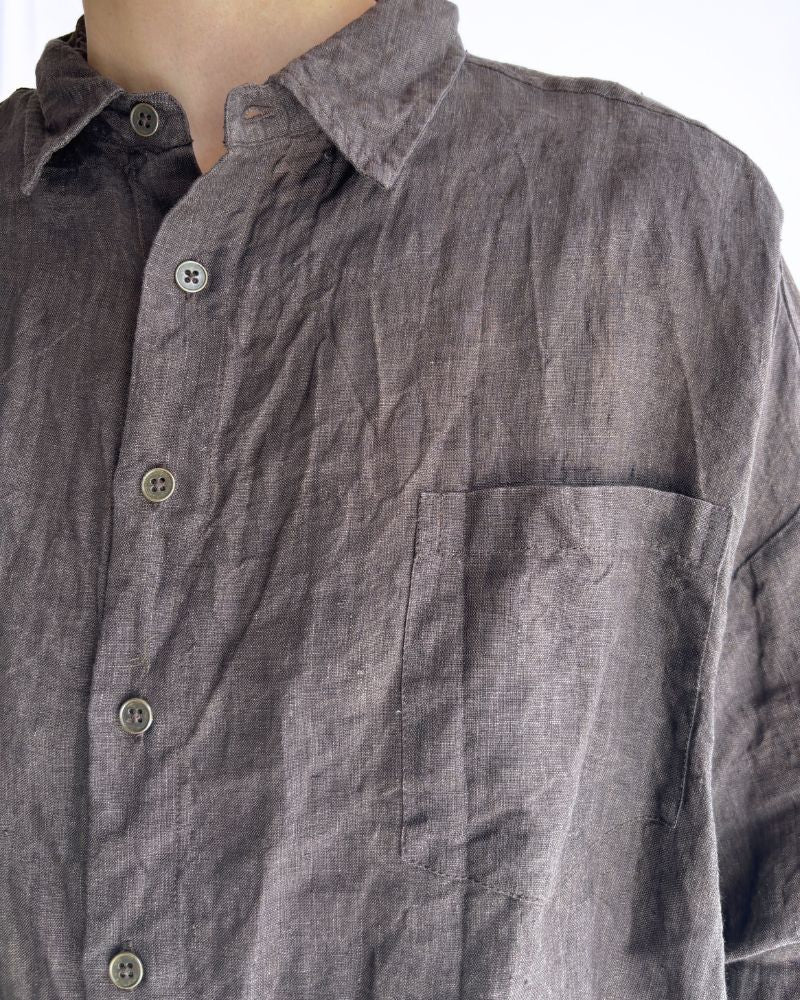 TEORI Linen 6060 Square Shirt in Mocha