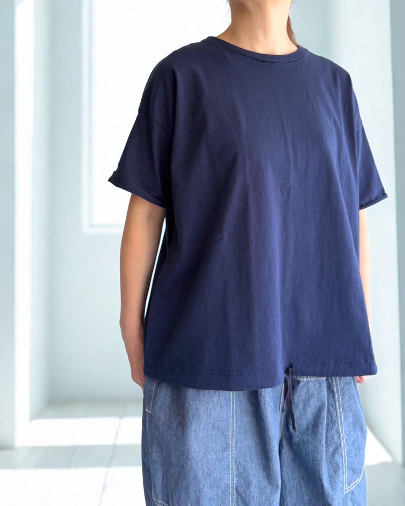 Cutoff Drawstring Tee in Navy