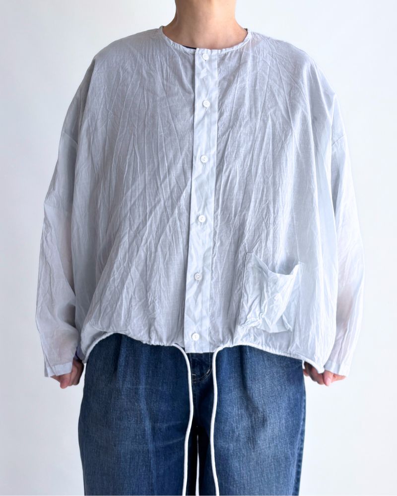 Hem Cord Adjustment Shirt in PaleBlue