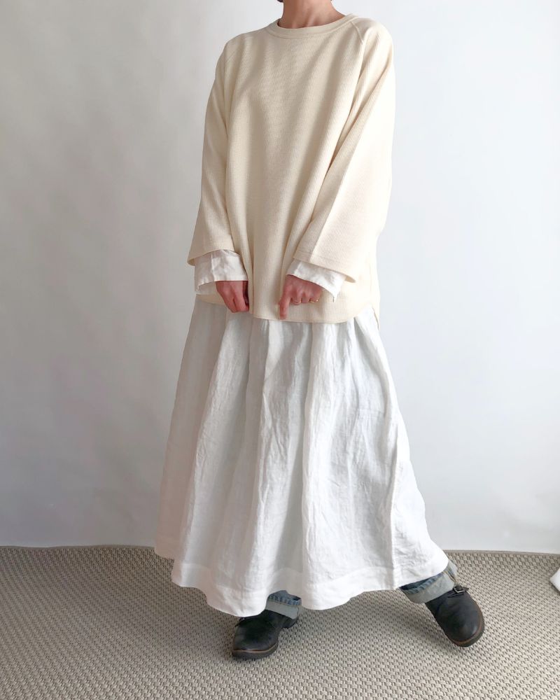 UNDYED Waffle Pullover in Natural