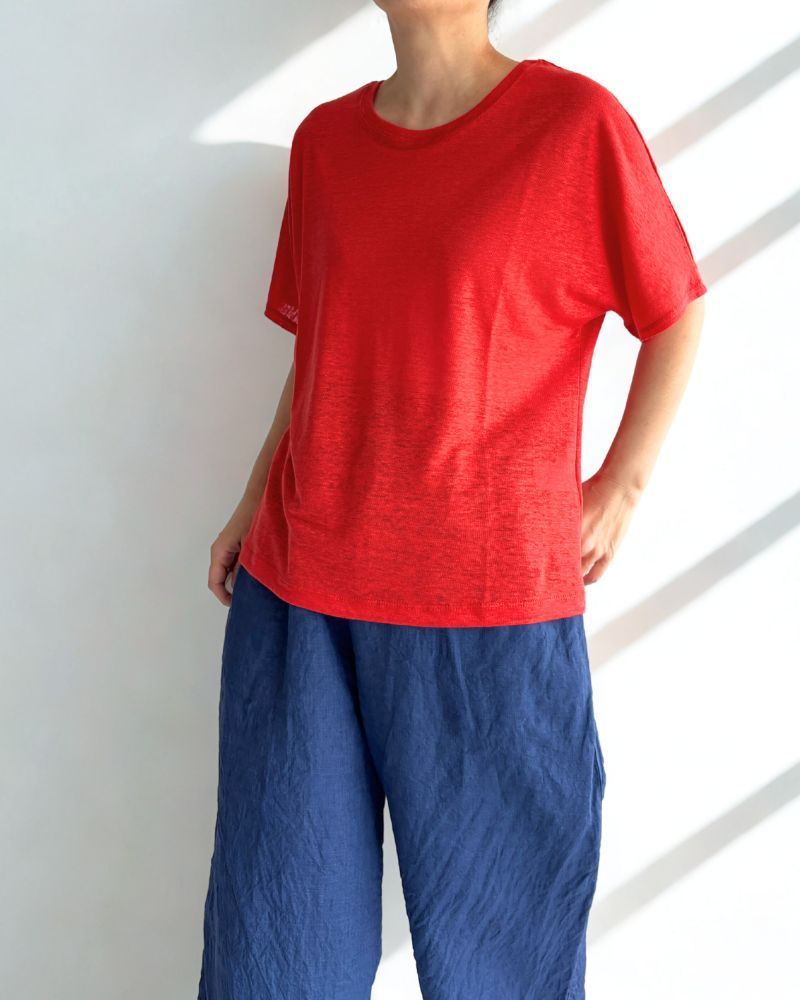 Linen T-shirt in Orange