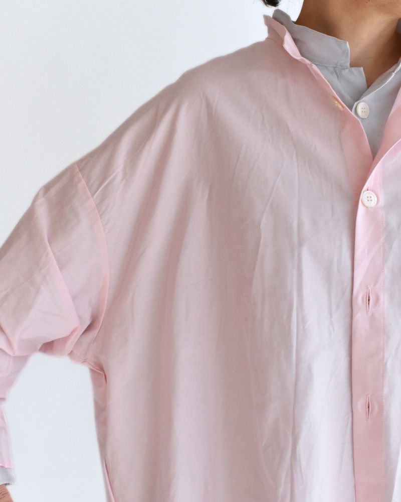 Cuff Ruffle Oversized Shirt in Pink