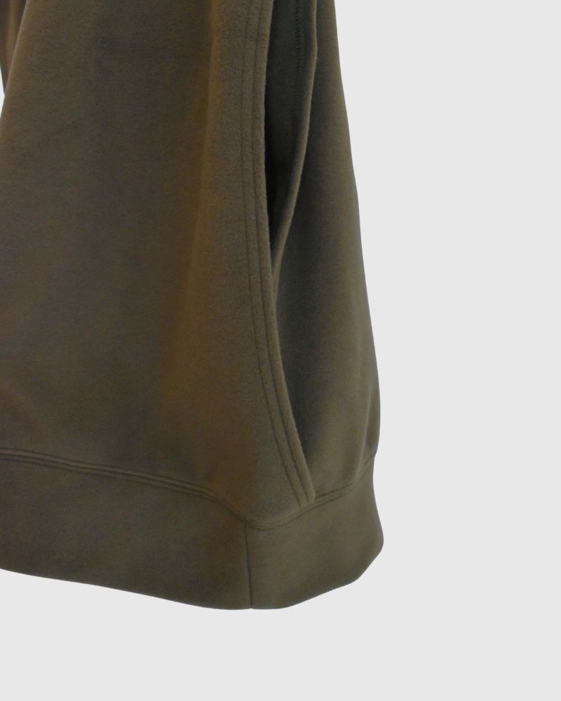Utility Fleece Wide Vest in Khaki