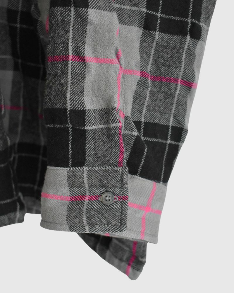 Cotton wool check shirt in Gray