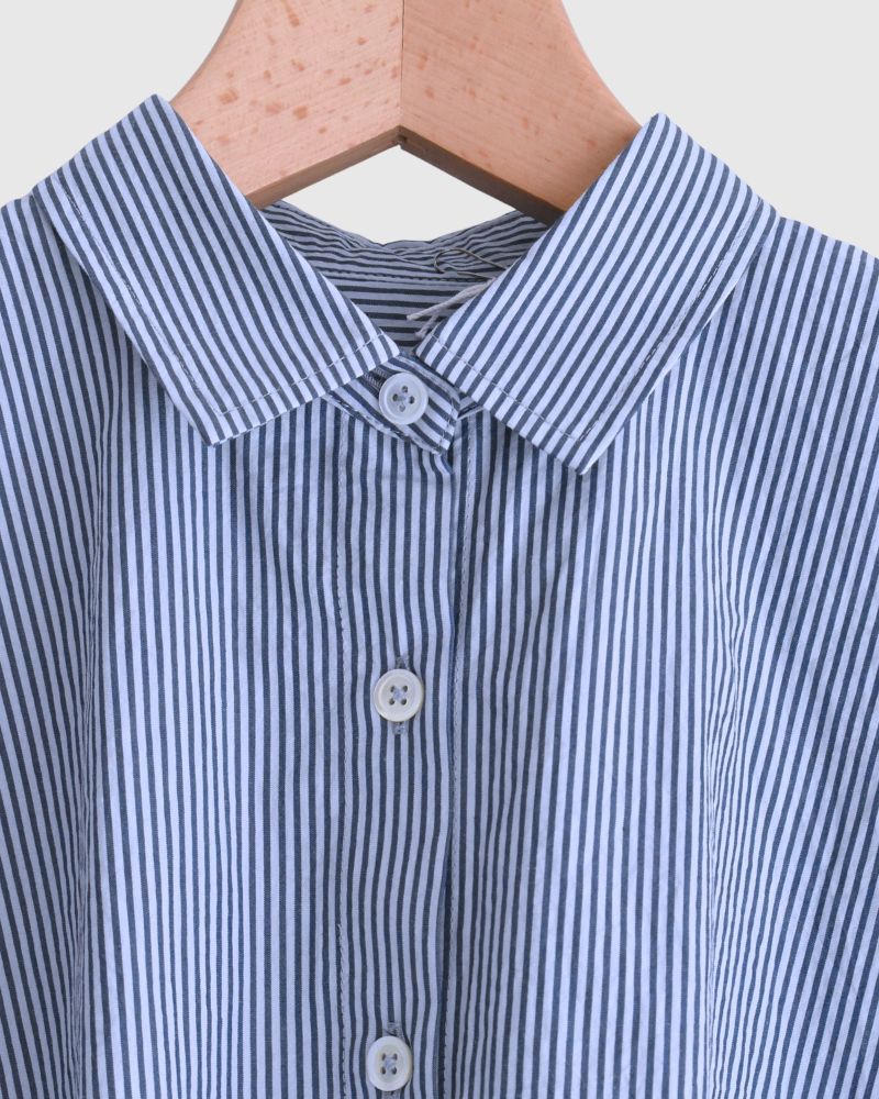 Regular Collar Big Shirt in Sax/Navy