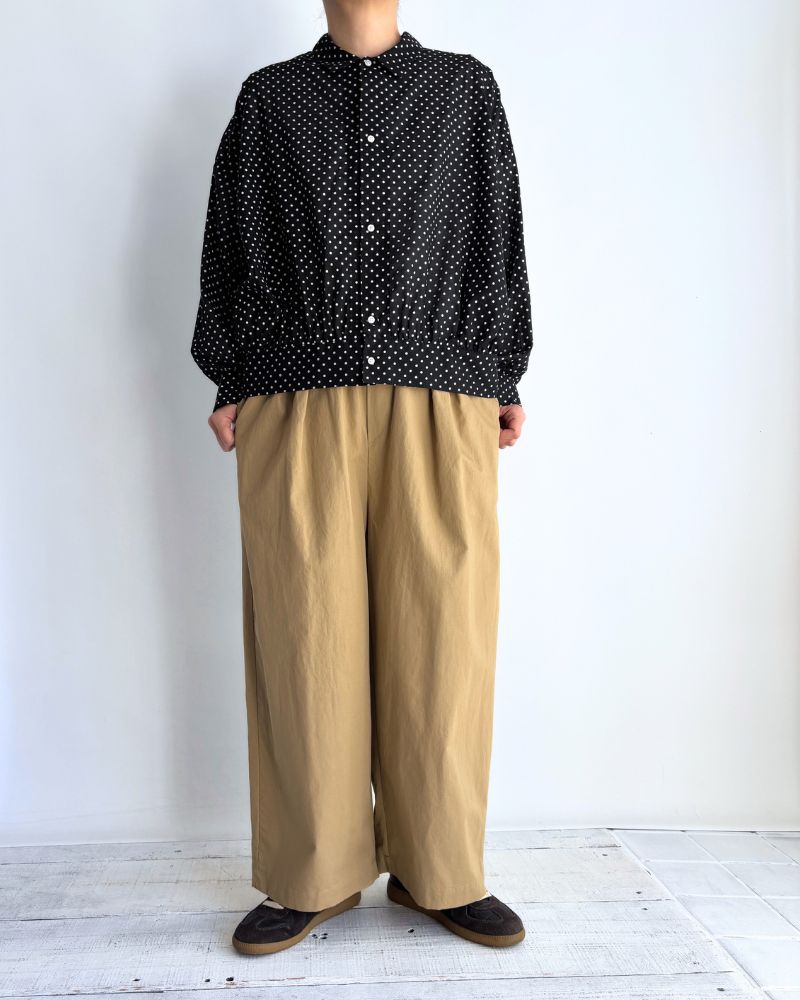 Gathered Blouse in SumikuroDot