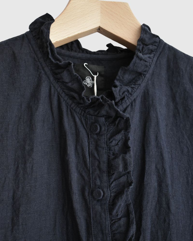 French/SL Frill Collar Shirt in Marine