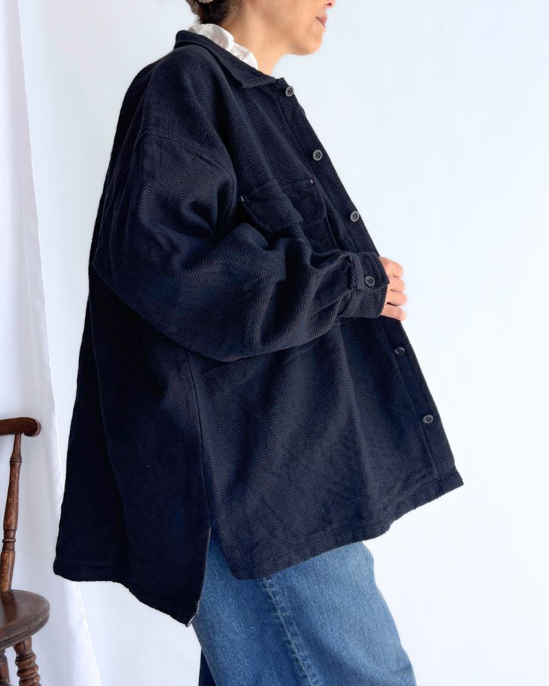 TEORI Cotton Herringbone Jacket in Black