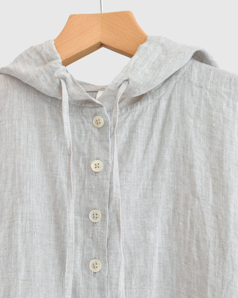 Hoodie Shirt (LINEN) in Natural