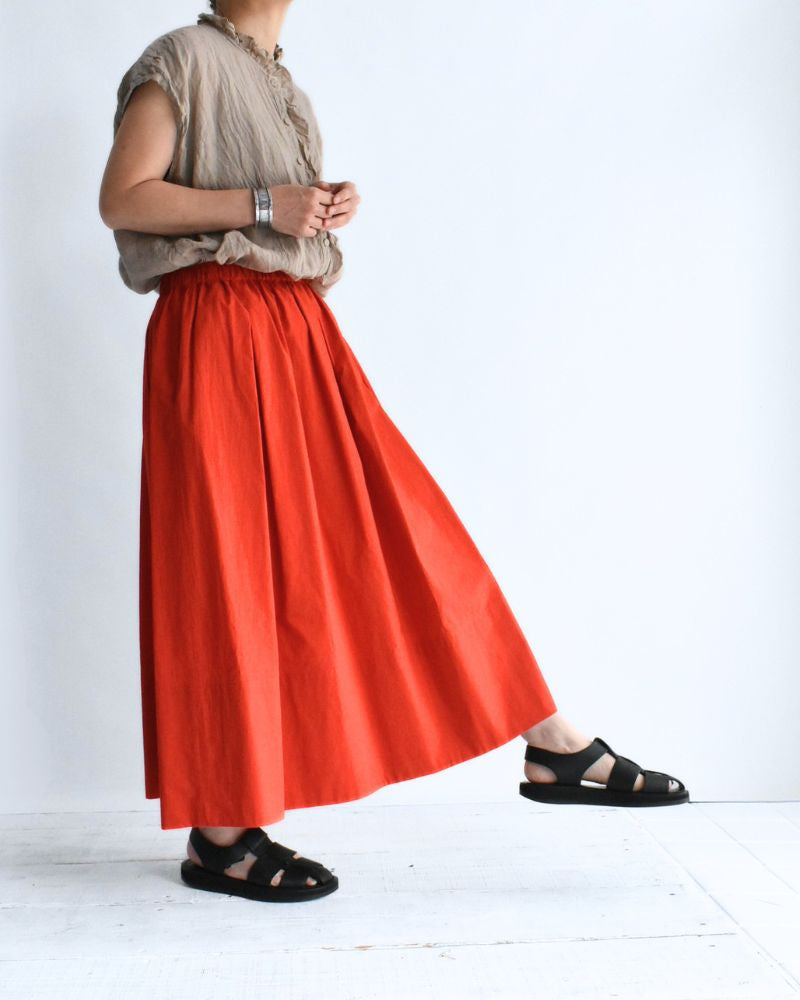 Easy Tuck Skirt in Orange