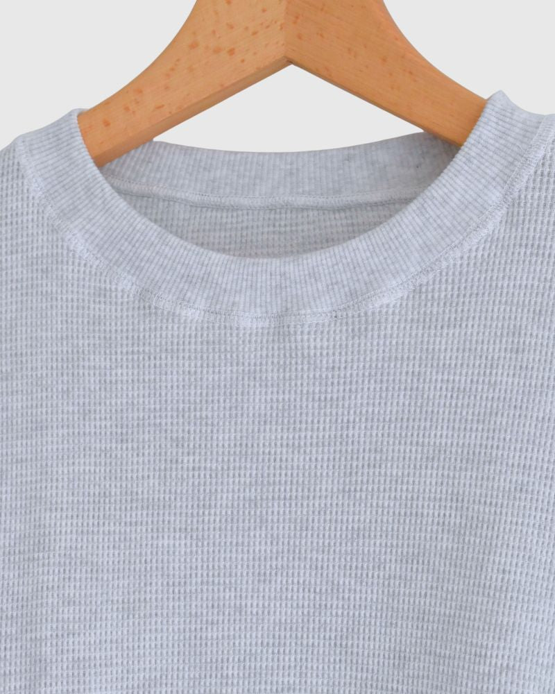 Waffle Long Sleeve Tee in OatmealGray