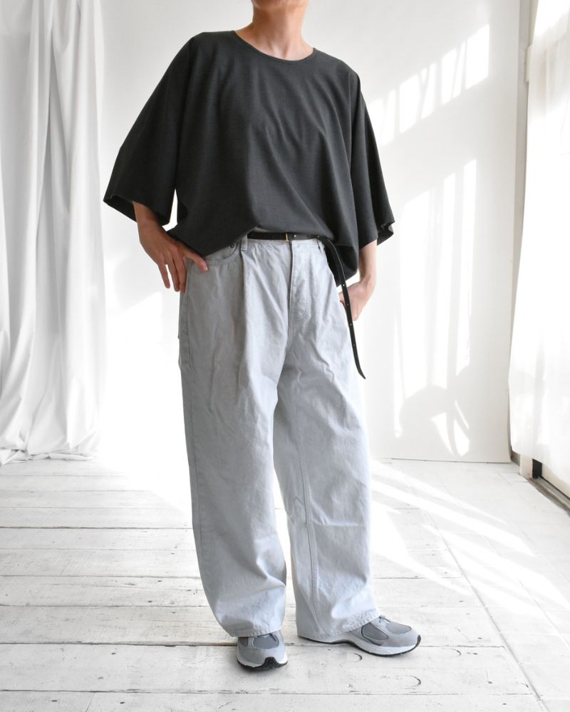 Wide Denim Pants in Gray