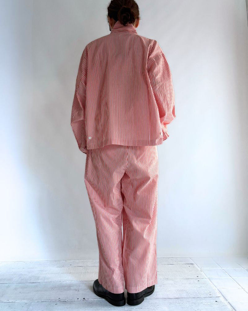 POPLIN STRIPE DRIZZLER JACKET in OrangeStripe